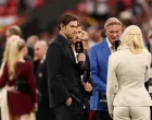 Soccer Football - Europa League - Final - Tottenham Hotspur v Manchester United - San Mames, Bilbao, Spain - May 21, 2025 TV pundits Tottenham Hotspur's James Maddison, former Tottenham Hotspur players Gareth Bale and Glenn Hoddle before the match REUTERS/Isabel Infantes