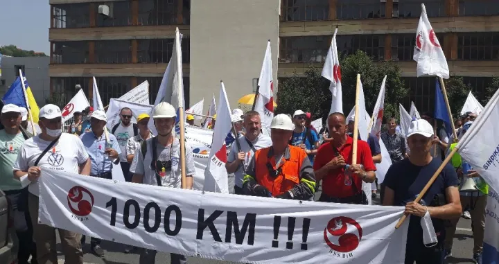 Protest Saveza sa,ostalnih sindikata BiH/