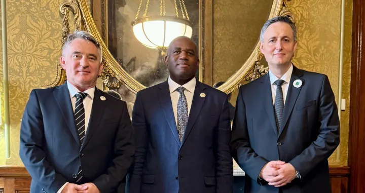 Članovi Predsjedništva BiH Komšić i Bećirović i ministar David Lammy/