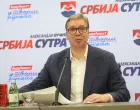 08, June, 2025, Belgrade - The President of the Republic of Serbia and member of the Serbian Progressive Party Aleksandar Vucic addressed the media at the party headquarters on the occasion of the local elections in Kosjeric and Zajecar. Aleksandar Vucic. Photo: Antonio Ahel/ATAImages08, jun, 2025, Beograd - Predsednik Republike Srbije i clan Srpske napredne stranke Aleksandar Vucic obratio se medijima u sedistu stranke povodom lokalnih izbora u Kosjericu i Zajecaru. Photo: Antonio Ahel/ATAImages Photo: Antonio Ahel/ATAImages/PIXSELL/Antonio Ahel/ataimages/pixsell