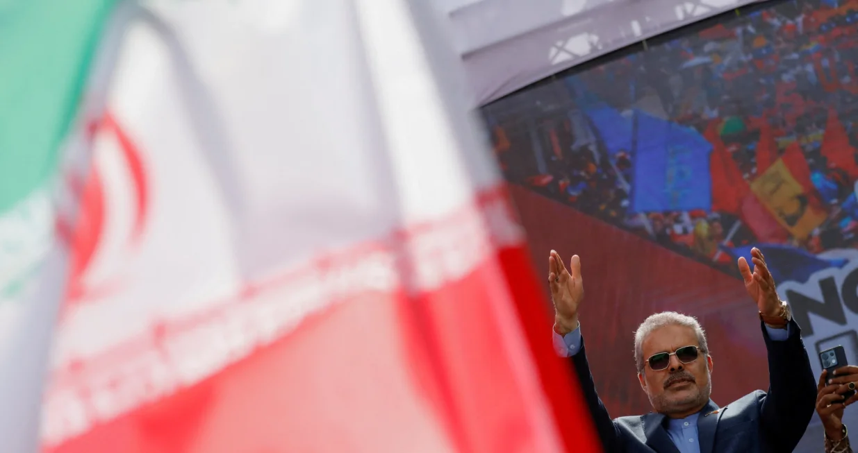 Iranian ambassador to Venezuela Ali Chegini, participates in a march in support of Iran amid the ongoing conflict between Israel and Iran, in Caracas, Venezuela, June 19, 2025. REUTERS/Leonardo Fernandez Viloria/Leonardo Fernandez Viloria