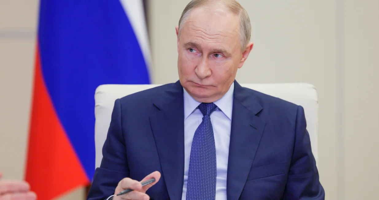 RUSSIA, MOSCOW REGION - JUNE 6, 2025: Russia's President Vladimir Putin holds a meeting of the Russian Presidential Council for Strategic Development and National Projects at his Novo-Ogaryovo Residence. Gavriil Grigorov/Russian Presidential Press and Information Office/TASS/Sipa USA Photo: Tass/SIPA USA/Tass/sipa Usa