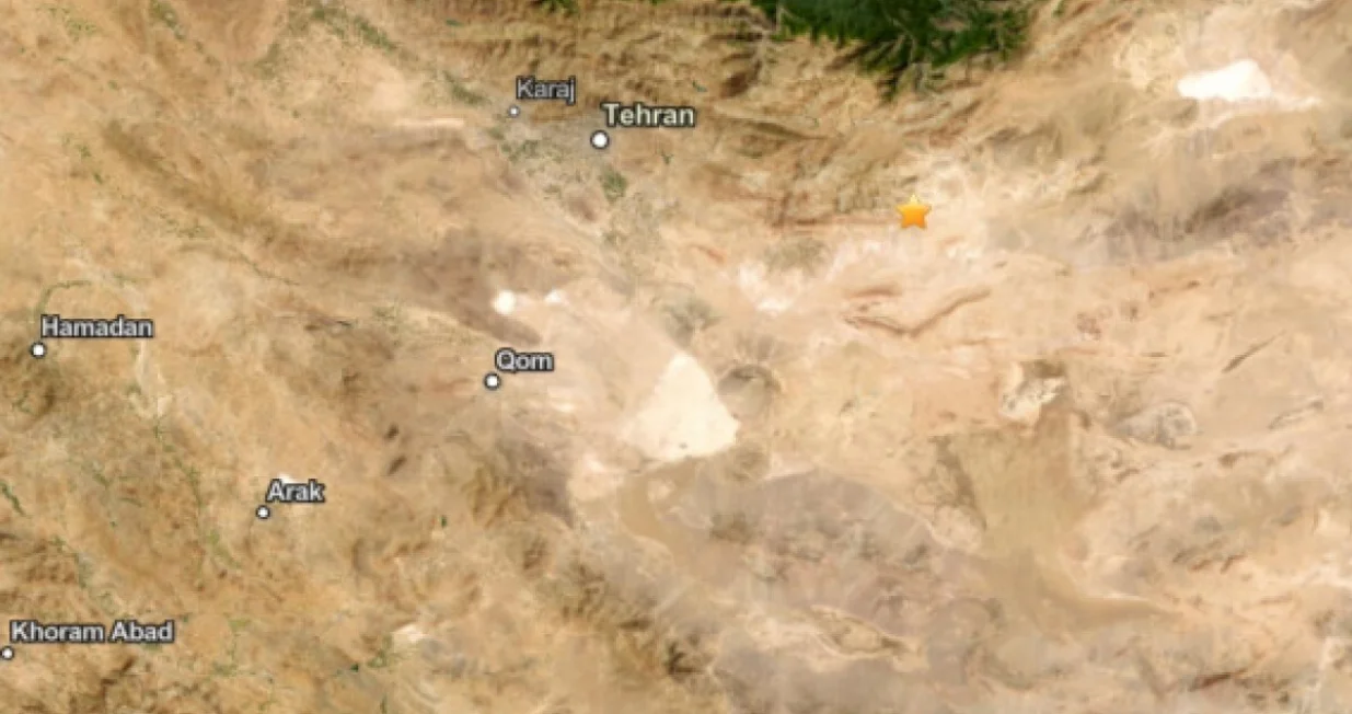 Područje koje je pogodio zemljotres u Iranu/Usgs