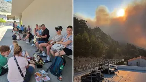 Prihvatni centar za evakuisane osobe u Sportskoj dvorani Ribnjak u Omišu, usljed požara koji je zahvatio područje između Omiša i Makarske//