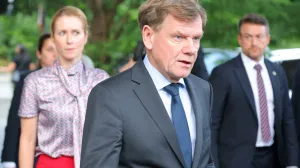 Germany's Foreign Minister Johann Wadephul and European Union High Representative for Foreign Affairs and Security Policy Kaja Kallas leave the InterContinental hotel to speak to media after nuclear talks with Iran in Geneva, Switzerland, June 20, 2025. REUTERS/Denis Balibouse/Denis Balibouse