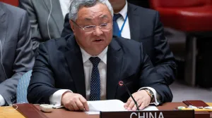 China's Permanent Representative to the UN, Fu Cong, addresses delegates during a meeting of the United Nations Security Council, following U.S attack on Iran's nuclear sites, at UN headquarters in New York City, U.S., June 22, 2025. REUTERS/Eduardo Munoz/Eduardo Munoz