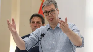 BEOGRAD, SRBIJA - 23. jun 2025: Srbija želi mir na Bliskom i Srednjem istoku, nama su prijateljske zemlje i Izrael i Iran, poručio je predsjednik Srbije Aleksandar Vučić govoreći o posljednjim dešavanjima na Bliskom istoku i sukobu Izraela i Irana (Filip Stevanovic - Anadolu Agency)/