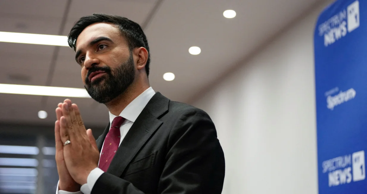 Assemblyman Zohran Mamdani talks to people after the New York City Democratic Mayoral Primary Debate at the John Jay College of Criminal Justice in the Gerald W. Lynch Theater in New York City., U.S., June 12, 2025. Vincent Alban/Pool via REUTERS/Vincent Alban