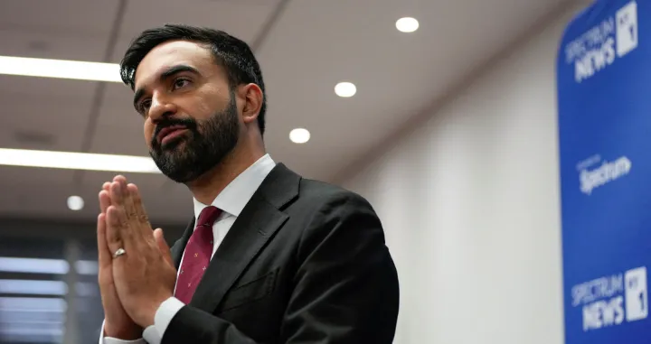 Assemblyman Zohran Mamdani talks to people after the New York City Democratic Mayoral Primary Debate at the John Jay College of Criminal Justice in the Gerald W. Lynch Theater in New York City., U.S., June 12, 2025. Vincent Alban/Pool via REUTERS/Vincent Alban