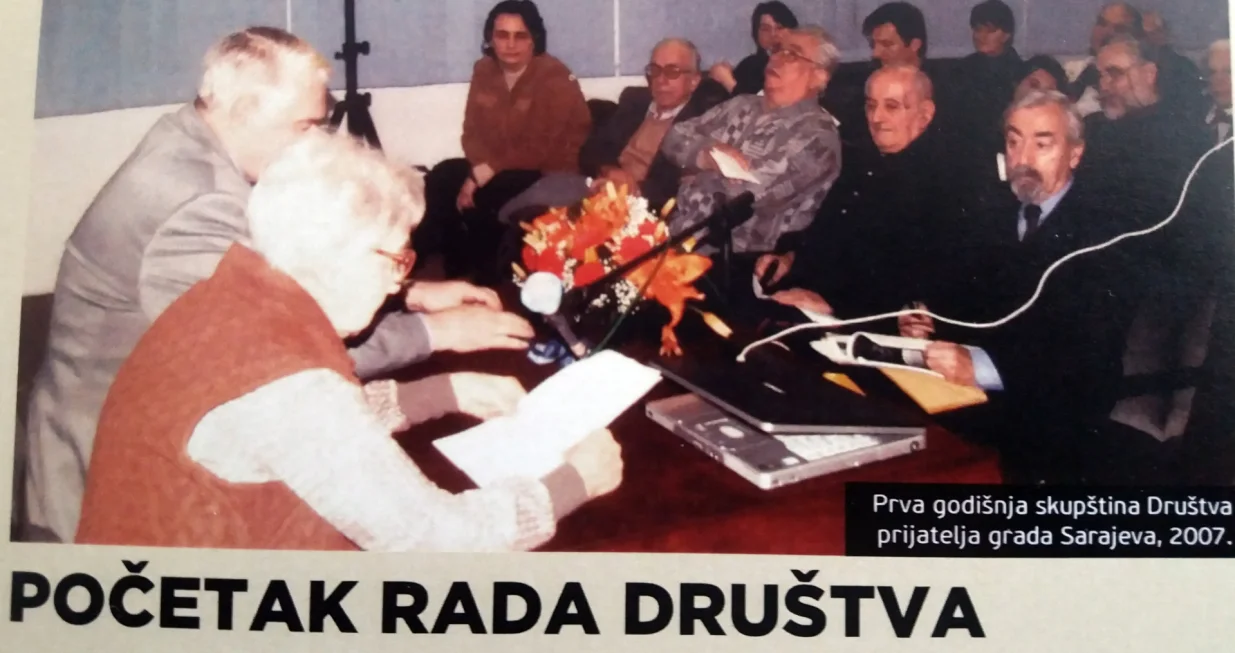 početak rada društva prijatelja grada sarajeva/