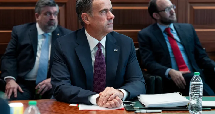 CIA Director John Ratcliffe receives updates in the Situation Room of the White House, in Washington, D.C., U.S., June 21, 2025. Portions of this photo have been blurred for security purposes. The White House/Daniel Torok/Handout via REUTERS THIS IMAGE HAS BEEN SUPPLIED BY A THIRD PARTY. BLURRED FROM SOURCE./Daniel Torok