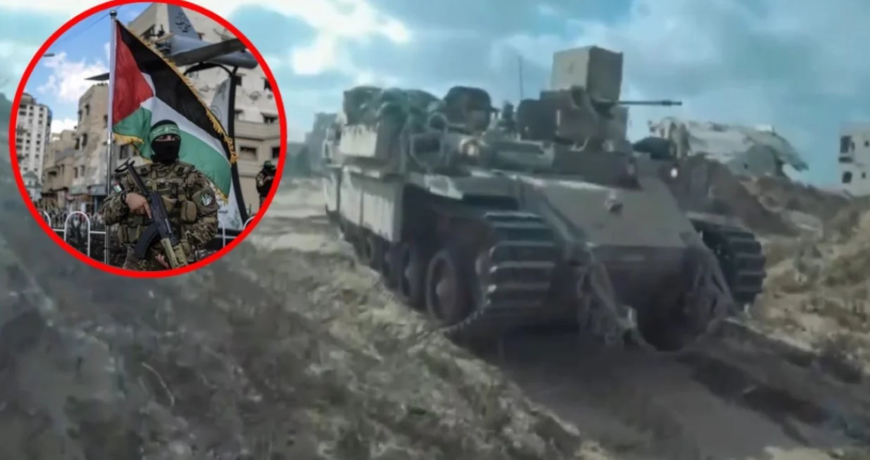 Snimak Hamasovog borca u borbi protiv izraelskog borbenog vozila/