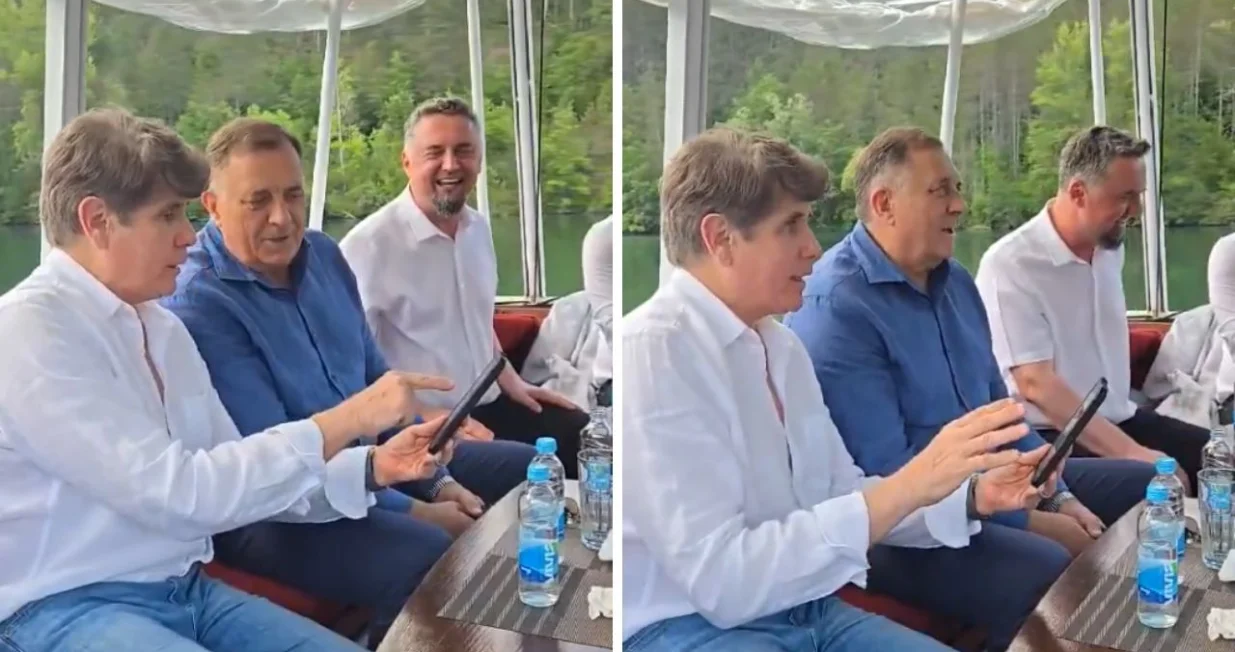 Dodik i Blagojević zapjevali na Drini/Milorad Dodik
