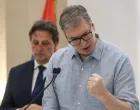 BEOGRAD, SRBIJA - 23. jun 2025: Srbija želi mir na Bliskom i Srednjem istoku, nama su prijateljske zemlje i Izrael i Iran, poručio je predsjednik Srbije Aleksandar Vučić govoreći o posljednjim dešavanjima na Bliskom istoku i sukobu Izraela i Irana (Filip Stevanovic - Anadolu Agency)/