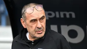 epa10395799 Lazio coach Maurizio Sarri before the Italian Serie A soccer match etween SS Lazio and Empoli FC at Olimpico Stadium in Rome, Italy, 08 January 2023. EPA/CLAUDIO PERI