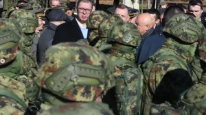 Aleksandar Vučić i Milorad Dodik, prikaz vojne opreme Vojske Srbije (Vojska Srbije), kasarna Topčider, Srbija/Instagram