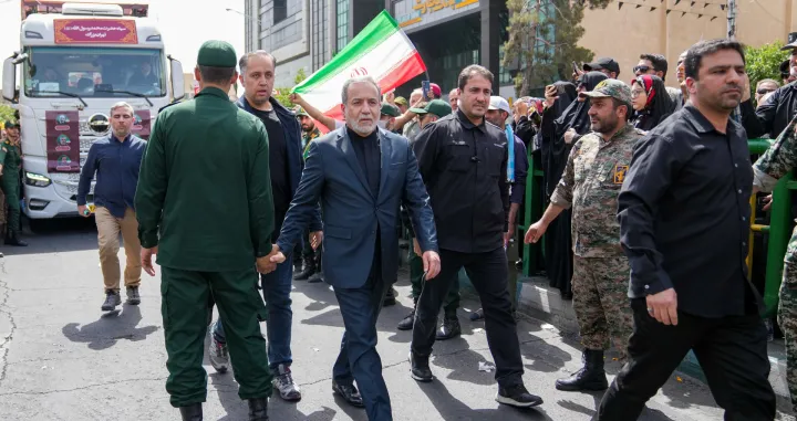 Iranian Foreign Minister Abbas Araqchi attends the funeral procession of Iranian military commanders, nuclear scientists and others killed in Israeli strikes, in Tehran, Iran, June 28, 2025. Iranian Foreign Ministry/WANA (West Asia News Agency)/Handout via REUTERS ATTENTION EDITORS - THIS PICTURE WAS PROVIDED BY A THIRD PARTY./Iranian Foreign Ministry