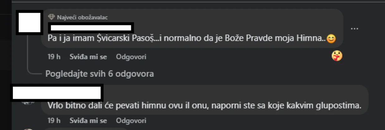 Komentari na objavu srbijanskog Sportkluba (FOTO: Screenshot/Facebook)