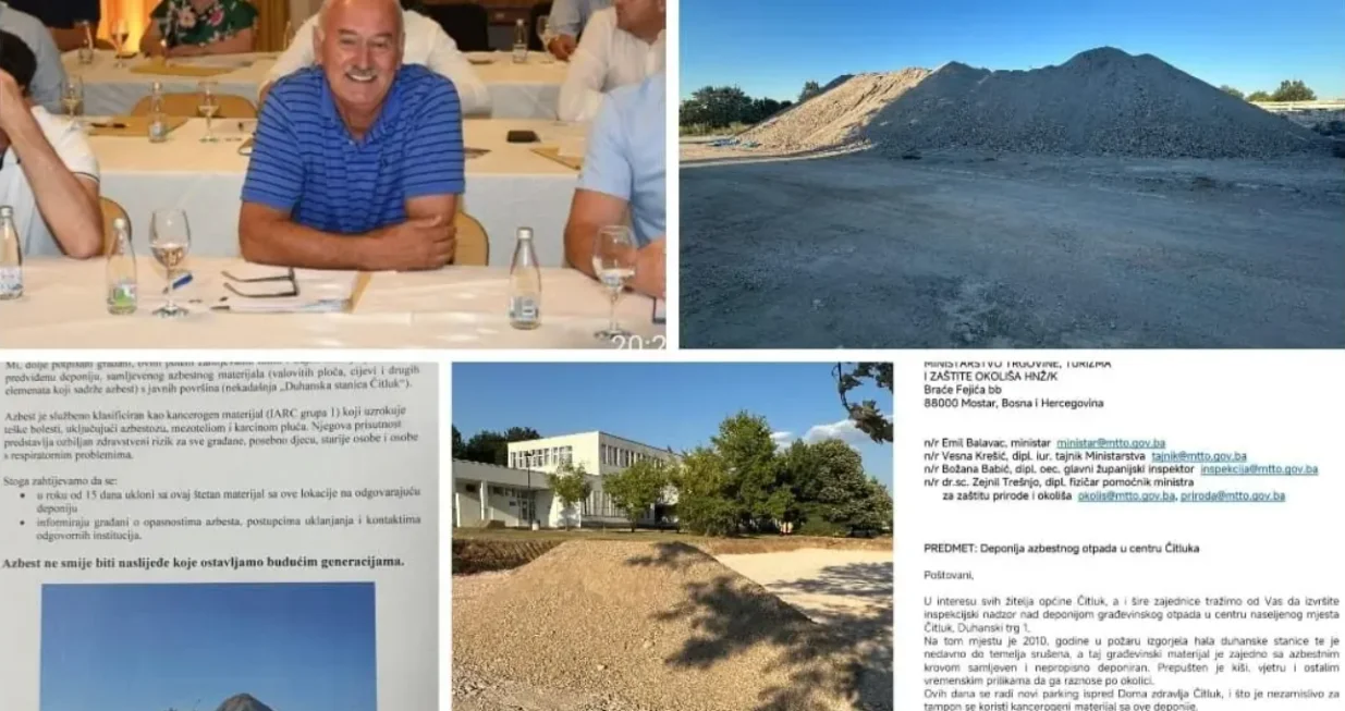 HDZ 1990, azbestni otpad, Čitluk, ekološka bomba, kancerogeni otpad/