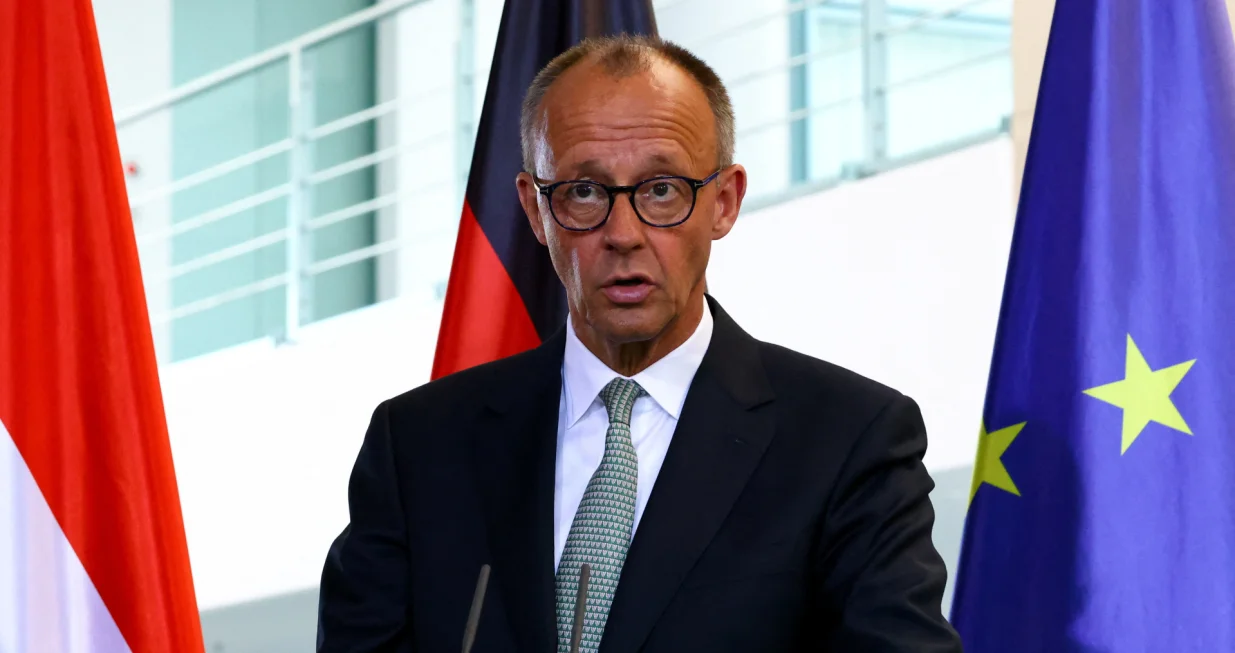German Chancellor Friedrich Merz attends a press conference with Luxembourg's Prime Minister Luc Frieden (not pictured) in Berlin, Germany, July 1, 2025. REUTERS/Nadja Wohlleben/Nadja Wohlleben
