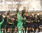 Jul 6, 2025; Houston, Texas, USA; Mexico players celebrate after defeating United States during the 2025 Gold Cup Final at NRG Stadium. Mandatory Credit: Troy Taormina-Imagn Images