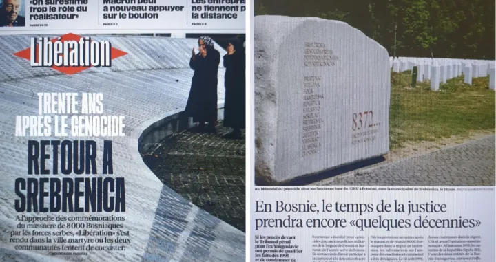 Naslovnica francuskog lista Liberation o Srebrenici//