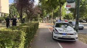 Druga gimnazija Sarajevo, policijska patrola, žuta traka, policija, MUP KS, policijska traka/Nedim Fetahović