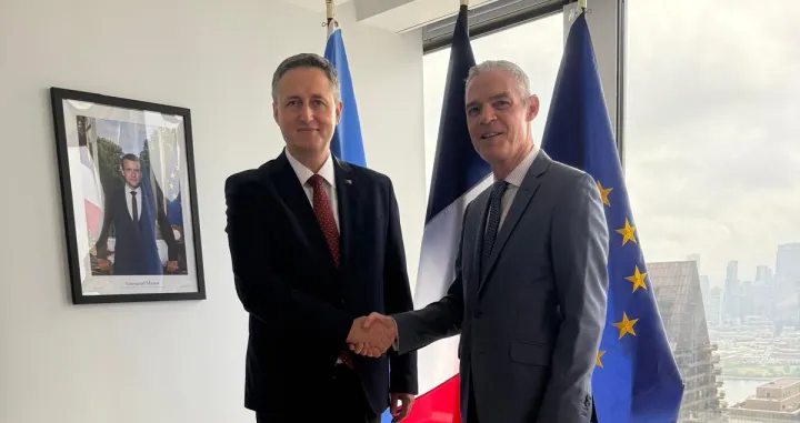 Član Predsjedništva BiH Denis Bećirović i francuski ambasador pri UN-u Jérôme Bonnafont/Facebook