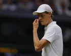 Tennis - Wimbledon - All England Lawn Tennis and Croquet Club, London, Britain - July 7, 2025 Italy's Jannik Sinner reacts during his round of 16 match against Bulgaria's Grigor Dimitrov REUTERS/Andrew Couldridge