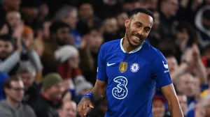 epa10282544 Pierre-Emerick Aubameyang of Chelsea reacts during the UEFA Champions League group E soccer match between Chelsea and Dinamo Zagreb in London, Britain, 02 November 2022. EPA/ANDY RAIN