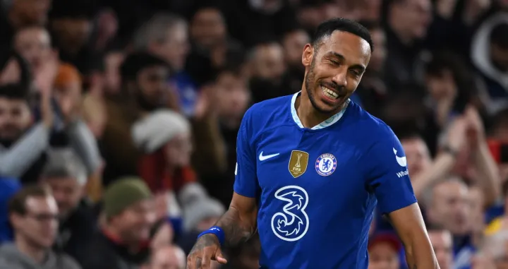 epa10282544 Pierre-Emerick Aubameyang of Chelsea reacts during the UEFA Champions League group E soccer match between Chelsea and Dinamo Zagreb in London, Britain, 02 November 2022. EPA/ANDY RAIN
