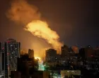 An explosion of a drone lights up the sky over the city during a Russian drone and missile strike, amid Russia's attack on Ukraine, in Kyiv, Ukraine July 10, 2025. REUTERS/Gleb Garanich/Gleb Garanich