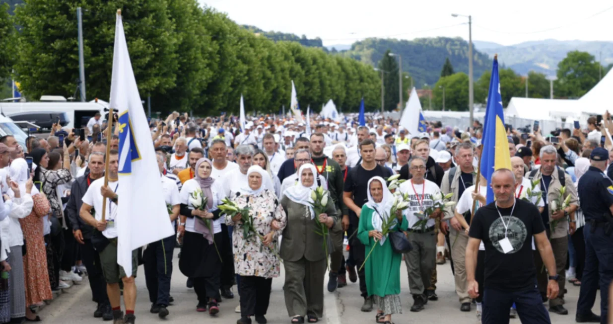 Marš mira 2025, učesnici Marša mira stigli u Potočare, 30. godišnjica genocida, genocid u Srebrenici/Damir Deljo