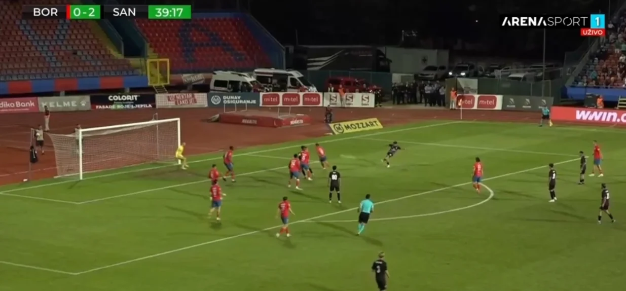 Santa Coloma je stigla i do trećeg pogotka (FOTO: Screenshot - Arena Sport TV)