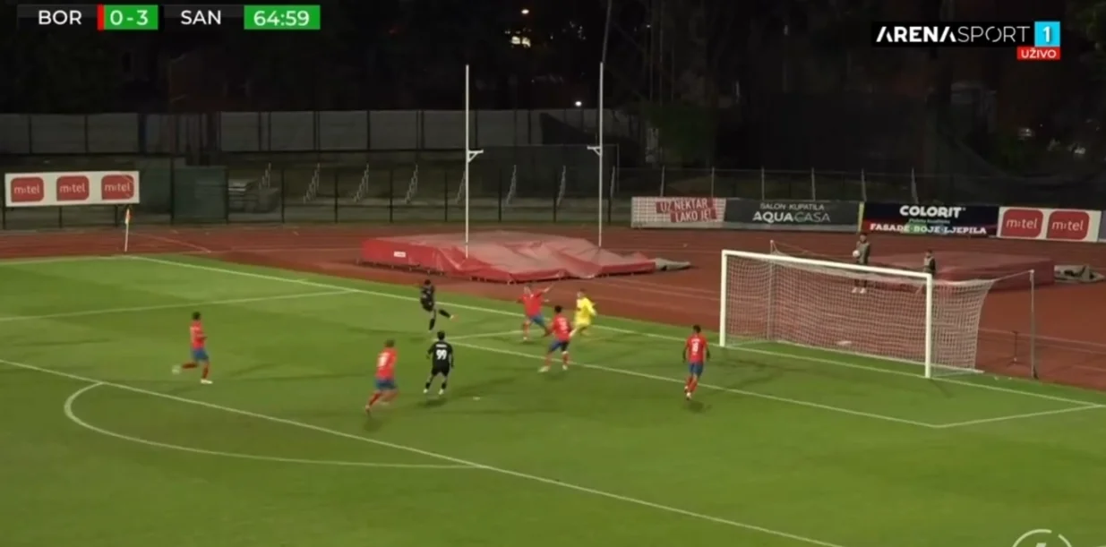 Leon je postigao četvrti pogodak za Santa Colomu (FOTO: Screenshot - Arena Sport TV)