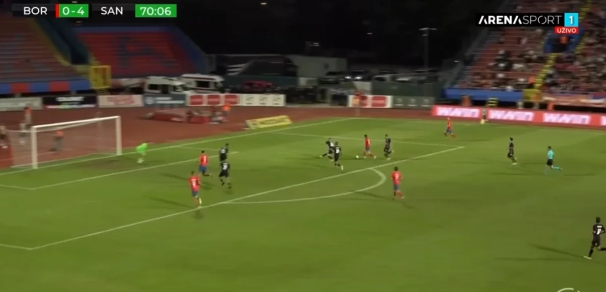 Sjajna solo akcija Kulašina za 1:4 (FOTO: Screenshot - Arena Sport TV)