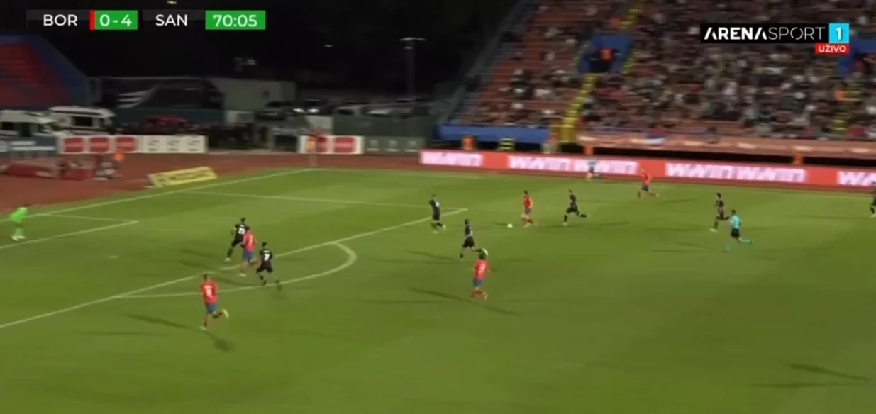 Sjajna solo akcija Kulašina za 1:4 (FOTO: Screenshot - Arena Sport TV)