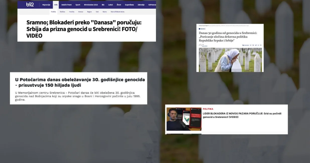 Srbijanski mediji o genocidu u Srebrenici/Ilustracija