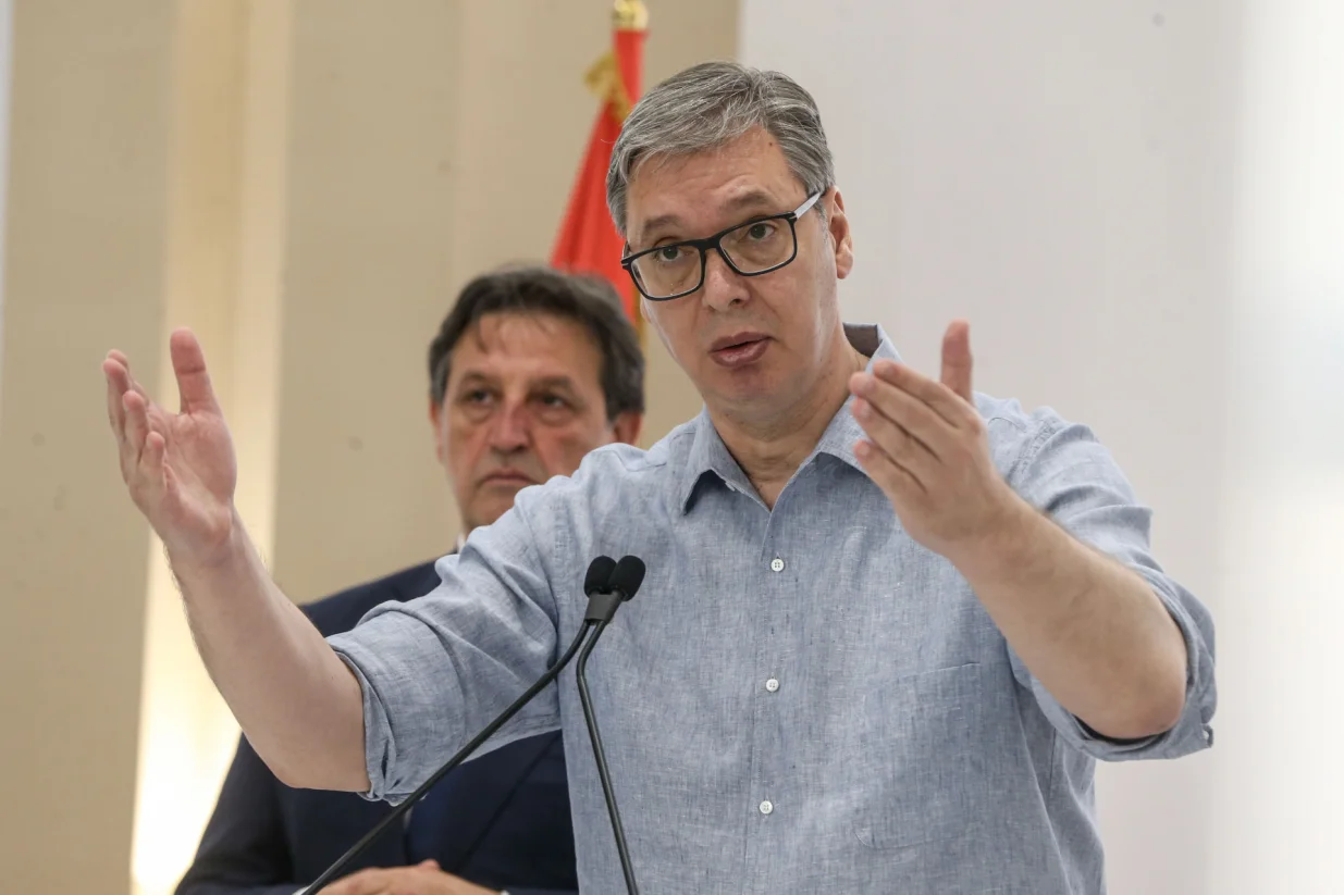 BEOGRAD, SRBIJA - 23. jun 2025: Srbija želi mir na Bliskom i Srednjem istoku, nama su prijateljske zemlje i Izrael i Iran, poručio je predsjednik Srbije Aleksandar Vučić govoreći o posljednjim dešavanjima na Bliskom istoku i sukobu Izraela i Irana (Filip Stevanovic - Anadolu Agency)/