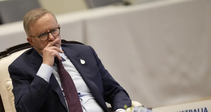 epa10312327 Australian Prime Minister Anthony Albanese attends the APEC Leader's Dialogue with APEC Business Advisory Council during the Asia-Pacific Economic Cooperation APEC summit in Bangkok, Thailand, 18 November 2022. EPA/SAKCHAI LALIT/POOL/Sakchai Lalit/Pool