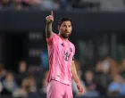 Jul 12, 2025; Fort Lauderdale, Florida, USA; Inter Miami CF forward Lionel Messi (10) signals against Nashville SC during the second half at Chase Stadium. Mandatory Credit: Sam Navarro-Imagn Images
