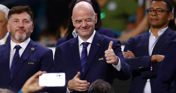 Soccer Football - FIFA Club World Cup - Group A - Inter Miami CF v Palmeiras - Hard Rock Stadium, Miami Gardens, Florida, U.S. - June 23, 2025 FIFA president Gianni Infantino before the match REUTERS/Hannah Mckay