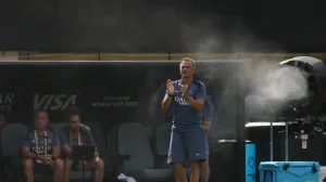 Soccer Football - FIFA Club World Cup - Final - Chelsea v Paris St Germain - MetLife Stadium, East Rutherford, New Jersey, U.S. - July 13, 2025 Paris St Germain coach Luis Enrique reacts REUTERS/Lee Smith