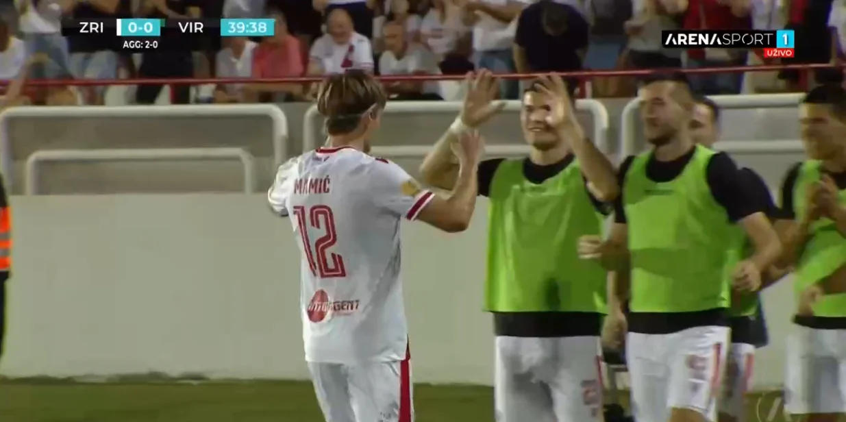 Gol Mamića protiv Virtusa (FOTO: Screenshot/Arenasport)