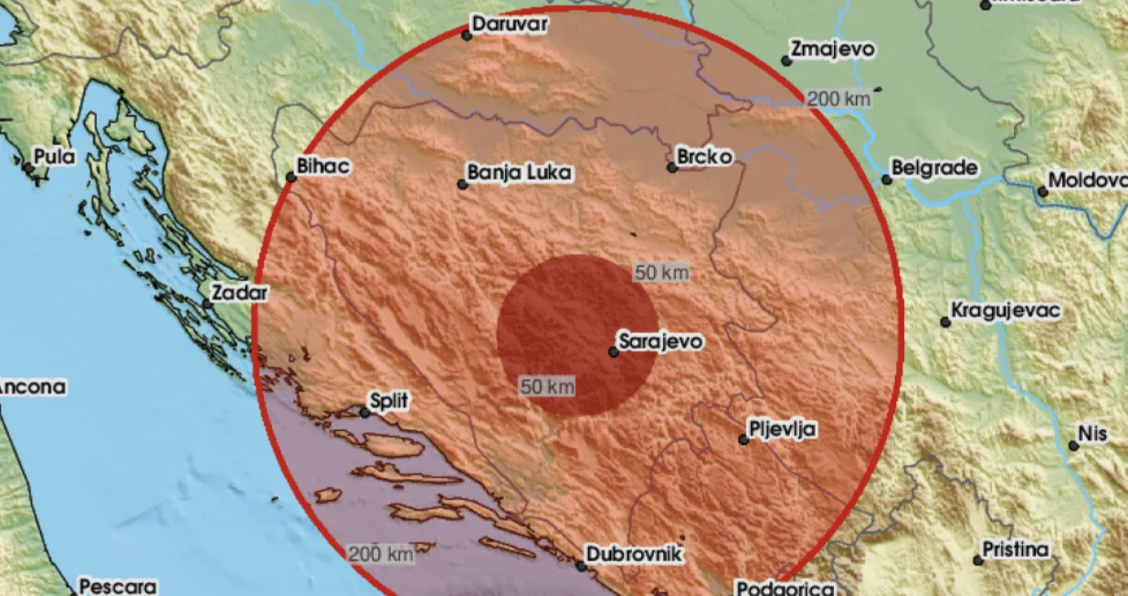 Epicentar kod Sarajeva/Emsc