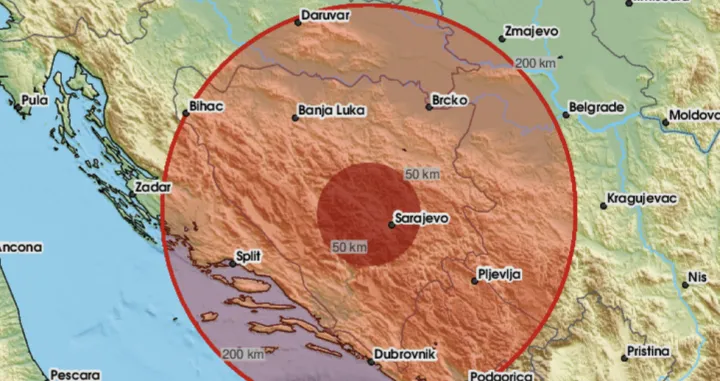 Epicentar kod Sarajeva/Emsc