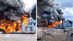 Veliki požar zahvatio glavnu binu na Tomorrowland festivalu u Boomu, u Belgiji/Screenshot