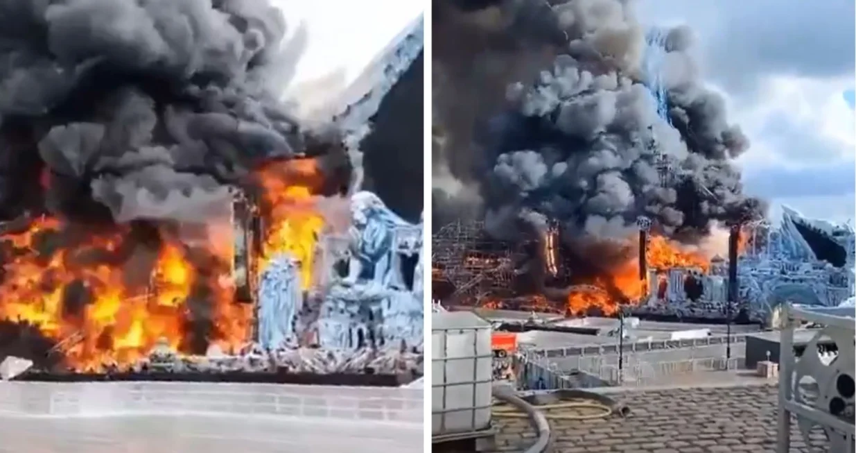 Veliki požar zahvatio glavnu binu na Tomorrowland festivalu u Boomu, u Belgiji/Screenshot