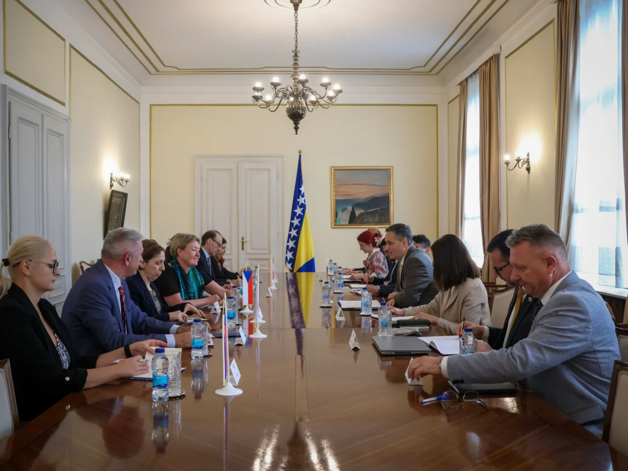 Denis Bećirović s ambasadorima i predstavnicima ambasada zemalja članica grupe Prijatelji Zapadnog Balkana u Predsjedništvu BiH//