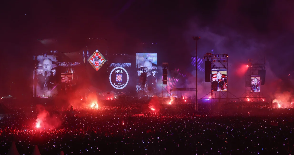 05.07.2025., Zagreb - Koncert Marka Perkovica Thompsona na Hipodromu.Koreografija dronova. Photo: Igor Kralj/PIXSELL/Igor Kralj/pixsell